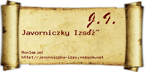 Javorniczky Izsó névjegykártya